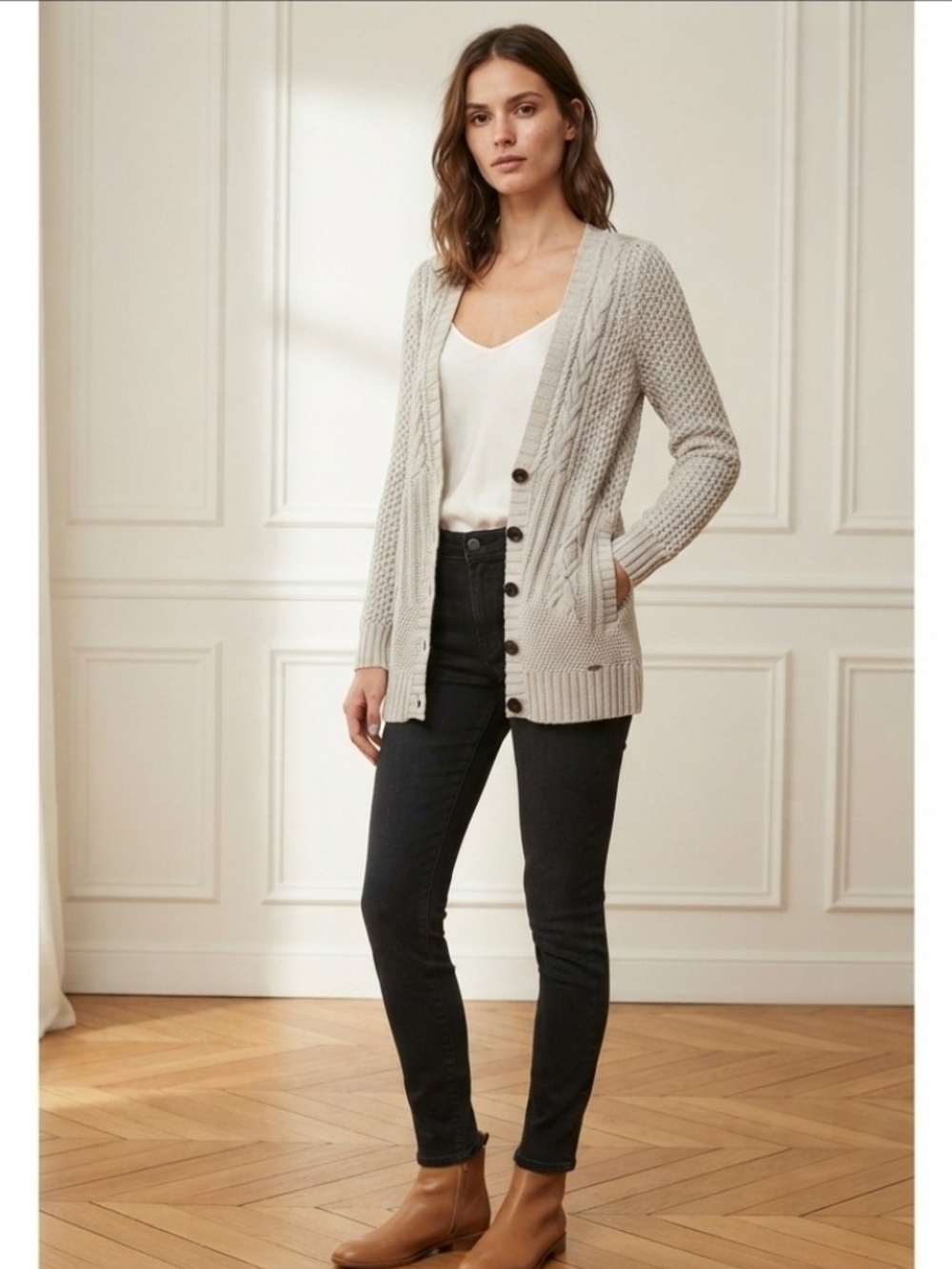 Guess Beige Cardigan Size S - Picture 10 of 10